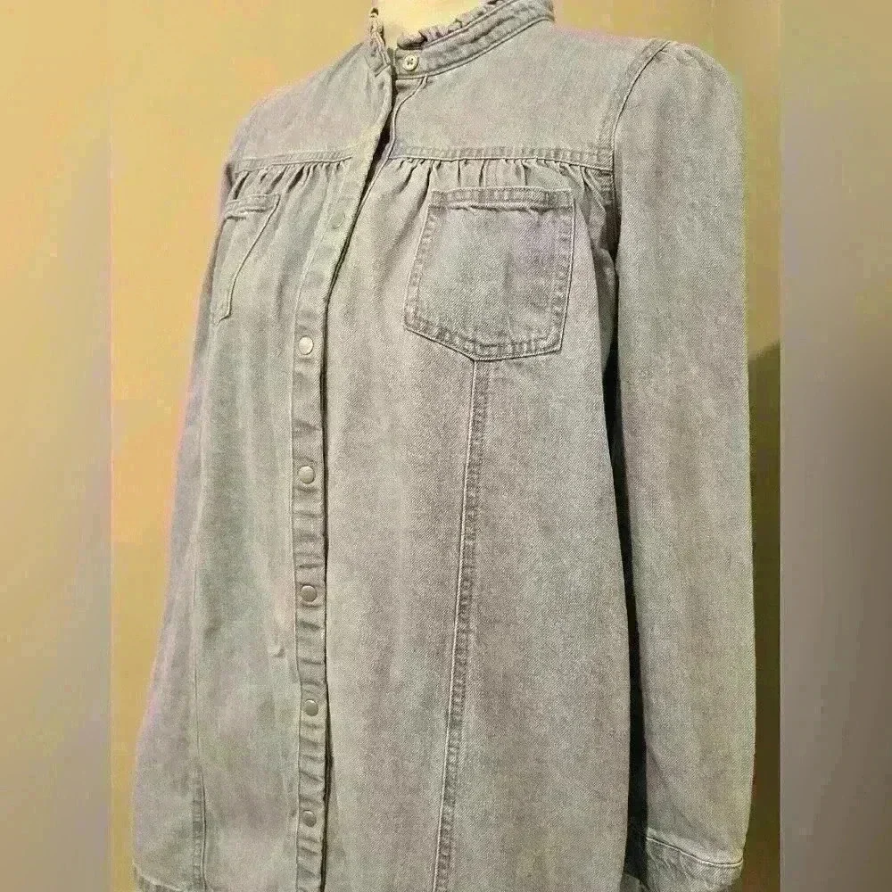 next Girls Vintage Style Button Up Denim Jacket Size 12